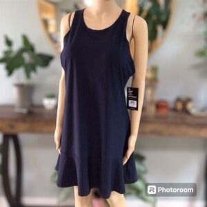 Etonic W Flouce Hem Active With Built Bra Navy Blue Sports Dress Size Large NWT